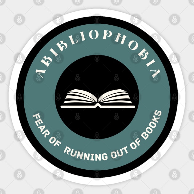 Vintage Abibliophobia Definition Bookworms Book Lovers Gift Sticker by HypeProjecT